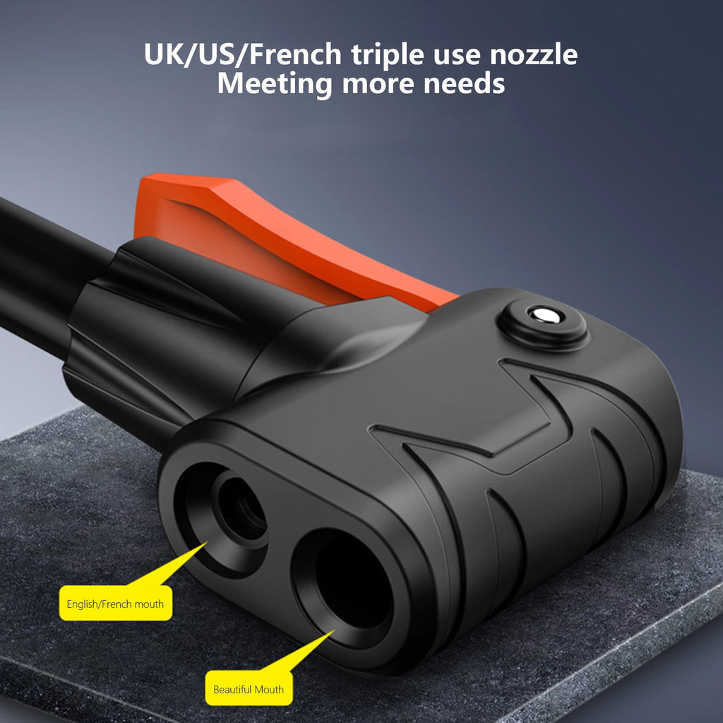 Bike Pump Portable,Bike Tire Inflator,Bicycle Hand Air Pump with 3 Auxiliary Nozzle,Ball Pump Inflator Bicycle Floor Pump Suitable for Baby Stroller Tires,Balls,Road and Mountain Bikes