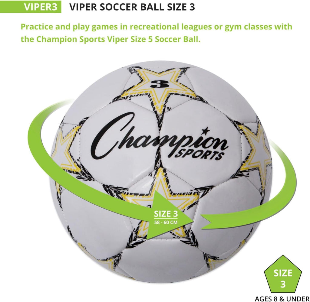 Champion Sports Viper Soccer Ball - Size 3