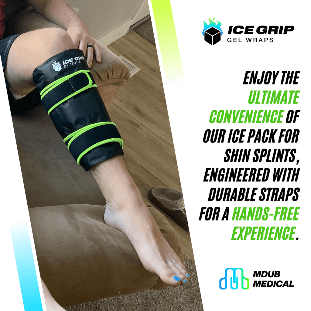 Ice Grip - Shin & Calf Ice Grip Wrap, Shin Brace, Calf Brace, Ankle Brace, Shin and Calf Support