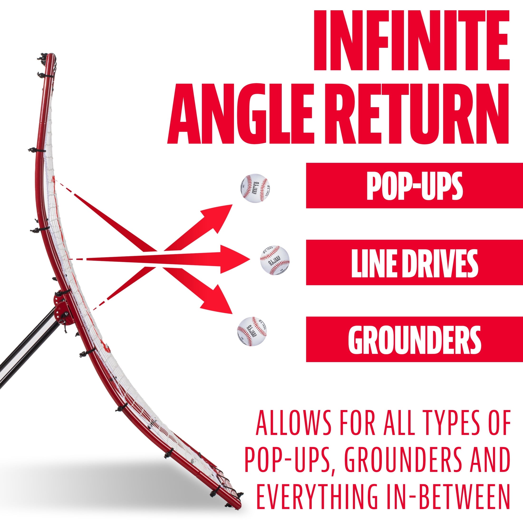 Franklin Sports 2-in-1 Baseball Pitchback Target + Rebounder Net - 68"