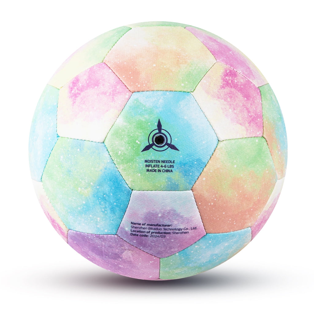 PP PICADOR Soccer Ball Size 4, Colorful Rainbow Kids Soccer Ball with Pump