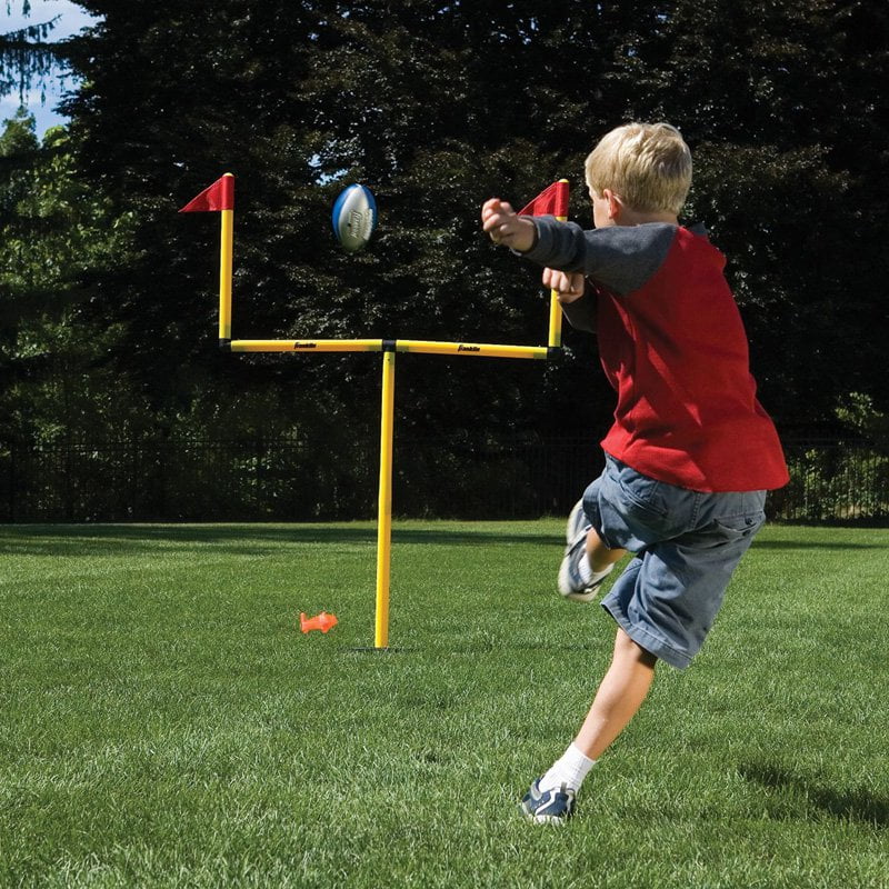 Franklin Sports Kids Football Field Goal Goalpost Set with Mini Football Kicking Cage