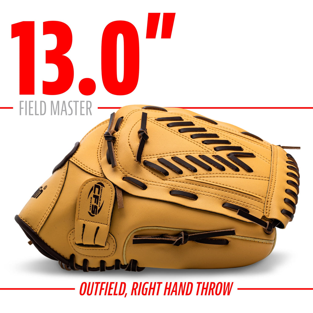 Franklin Sports Field Master Baseball + Softball Glove - Adult + Youth Mitt - 13" Righty