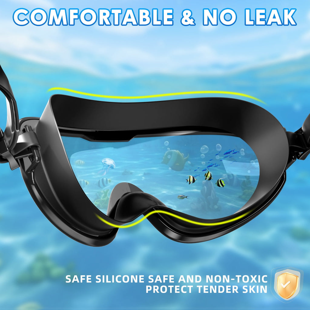 GPED Swim Goggles, 2 Pack Anti-Fog Waterproof Anti-UV Clear Vision Silicone Swimming Goggles for Adult Women Men