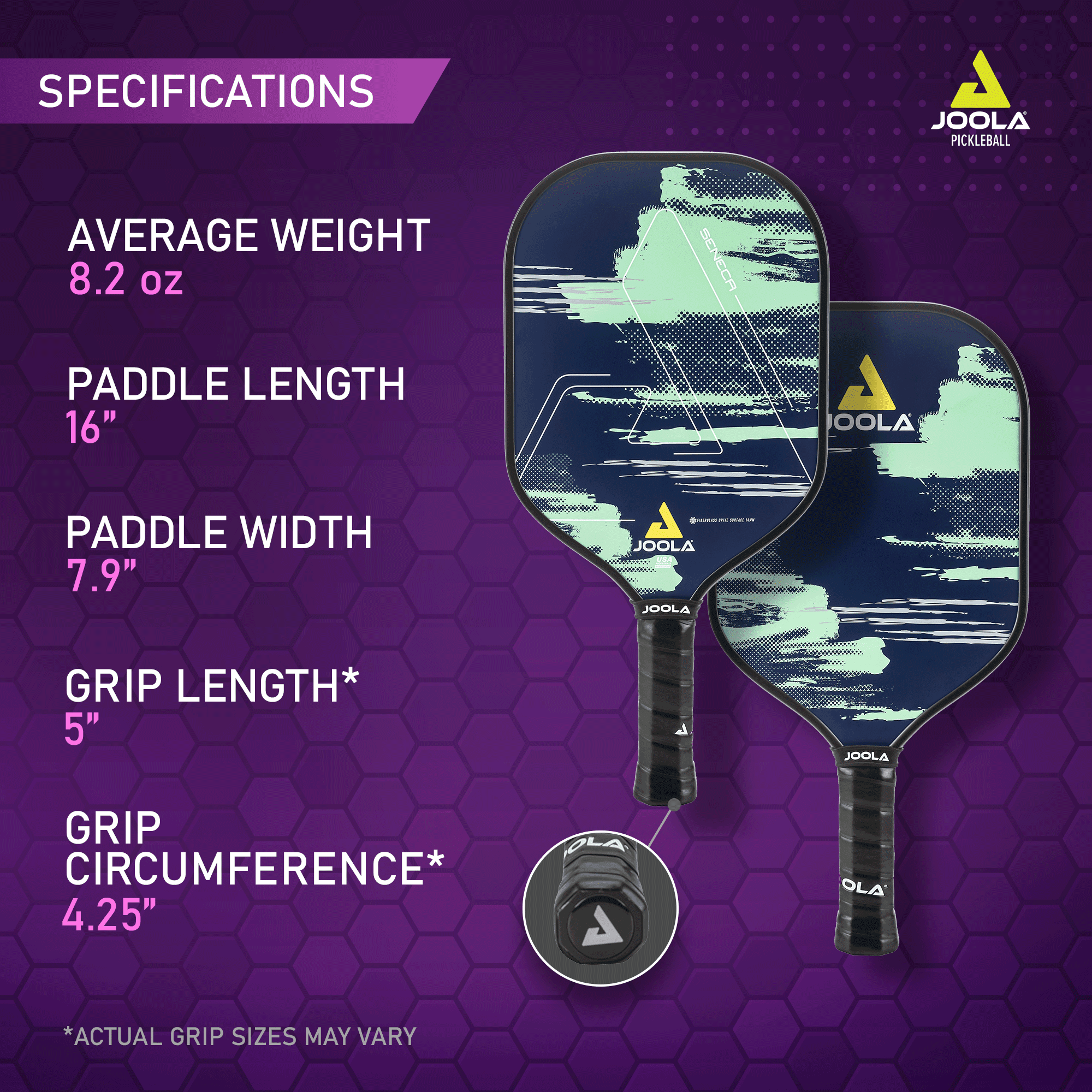 JOOLA Seneca Carbon Drive Surface, 16mm Pickleball Paddle, Blue