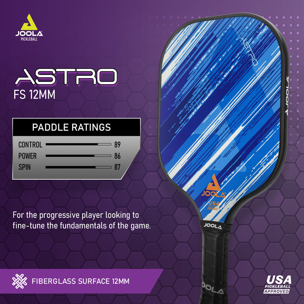 JOOLA Astro Fiberglass Pickleball Paddle for Intermediate and Beginner Players, Blue