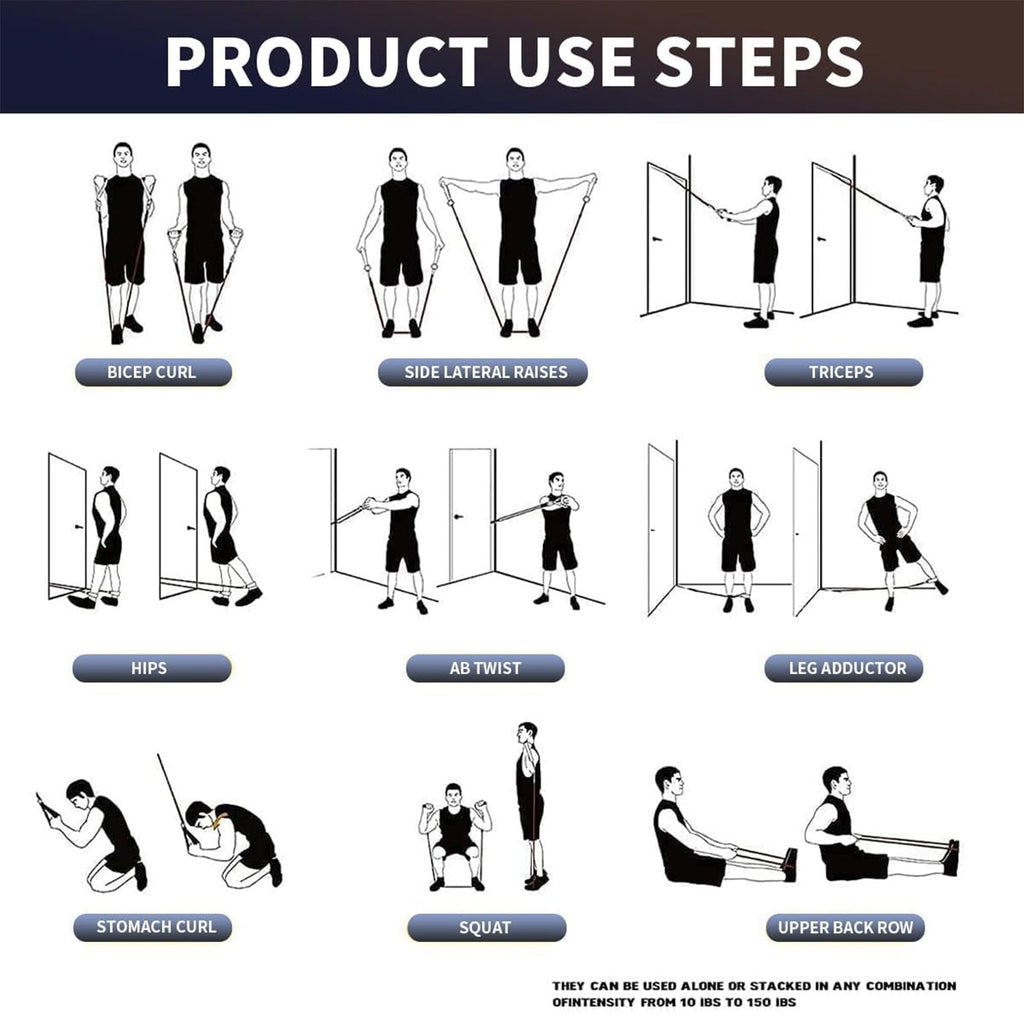 WQQQW Heavy Resistance Bands for Working Out, 150LBS Exercise Bands with Handles, Muscle Training, Strength, Yoga