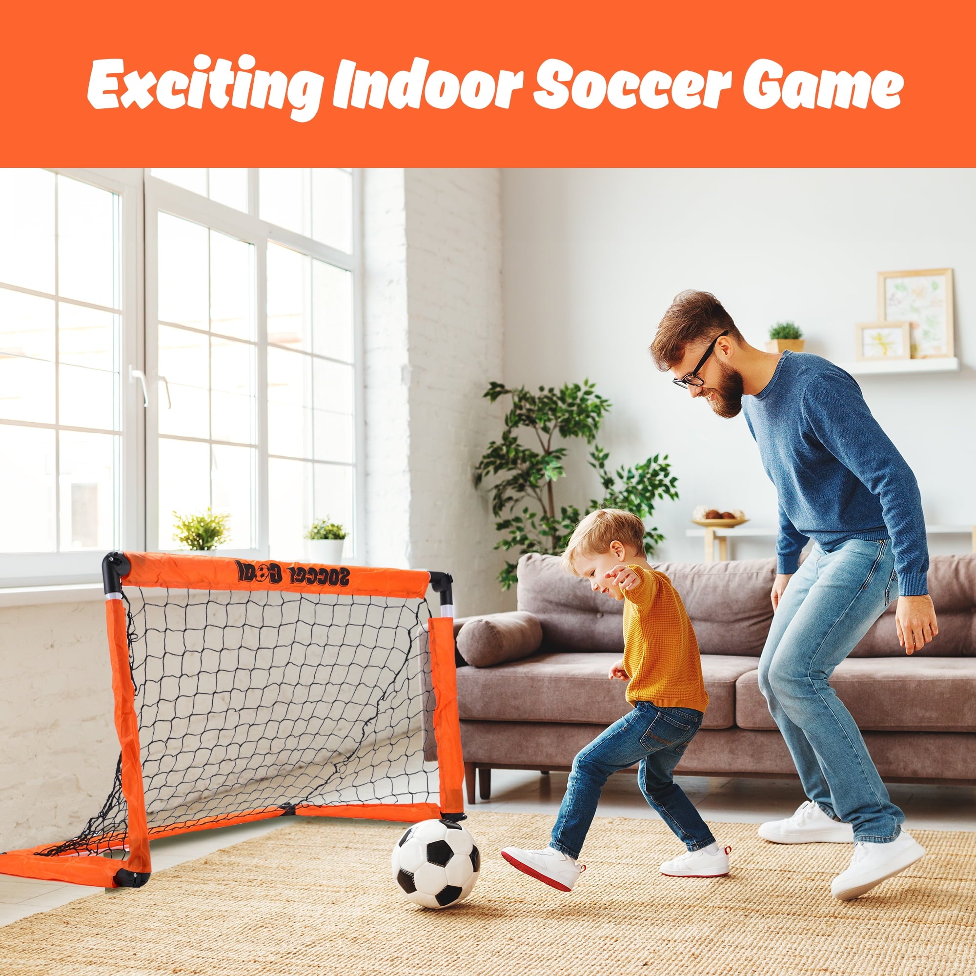 Soccer Goal for Kids, Soccer Nets for Kids Ages 4 8, Portable Soccer Goal Training Equipment, Perfect Indoor Outdoor Sport Game