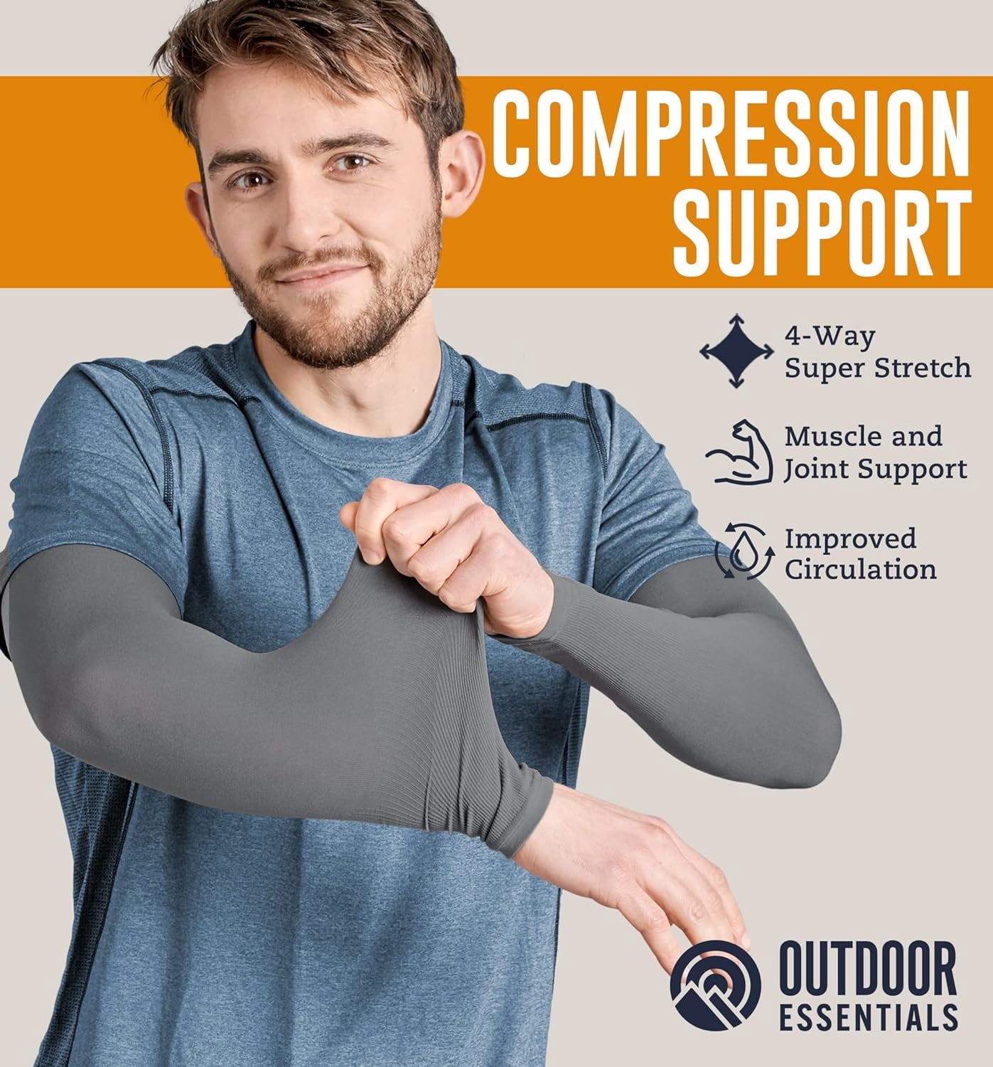 Outdoor Essentials UV Sun Protection Compression Athletic Arm Sleeves