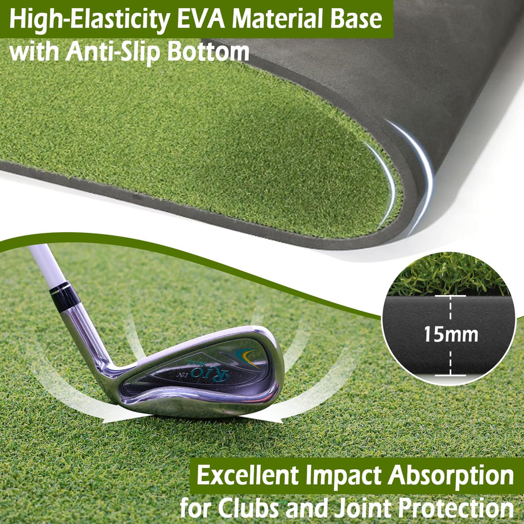 Bearwill Golf Mat 31mm, 5ft x 4ft Golf Hitting Mats for Practice Outdoor Indoor, High-Elasticity Artificial Turf Mat for Garage Simulator Chipping Driving Training