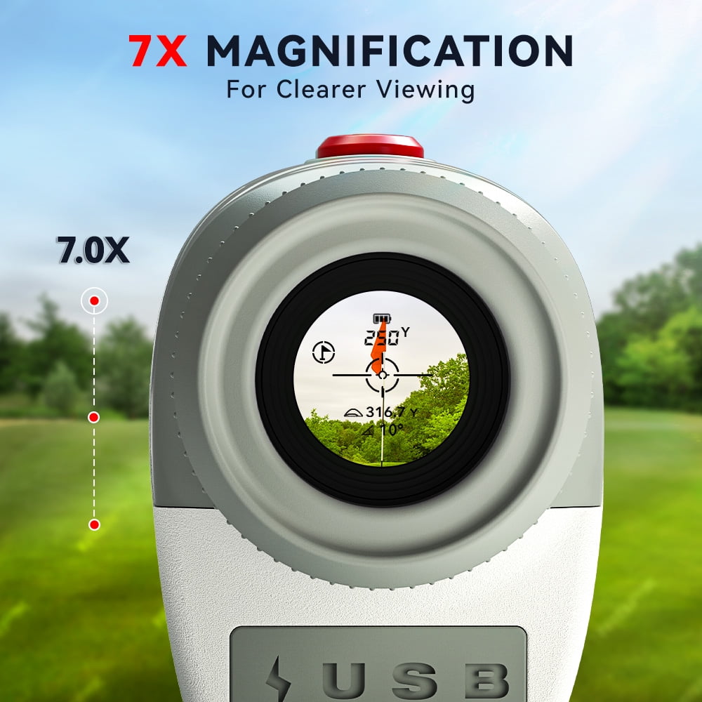 REDTIGER Laser Golf Range finder, 7X Magnification Clear View 1200 Yards Laser Hunting Rangefinder, Slope Measurement, Flag Pole Lockin, Short, Gray