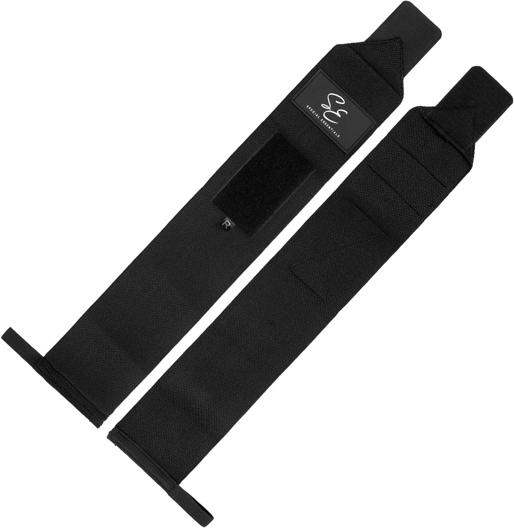 Special Essentials Stiff Unisex Heavy-Duty Black Wrist Wraps (1 Pair)