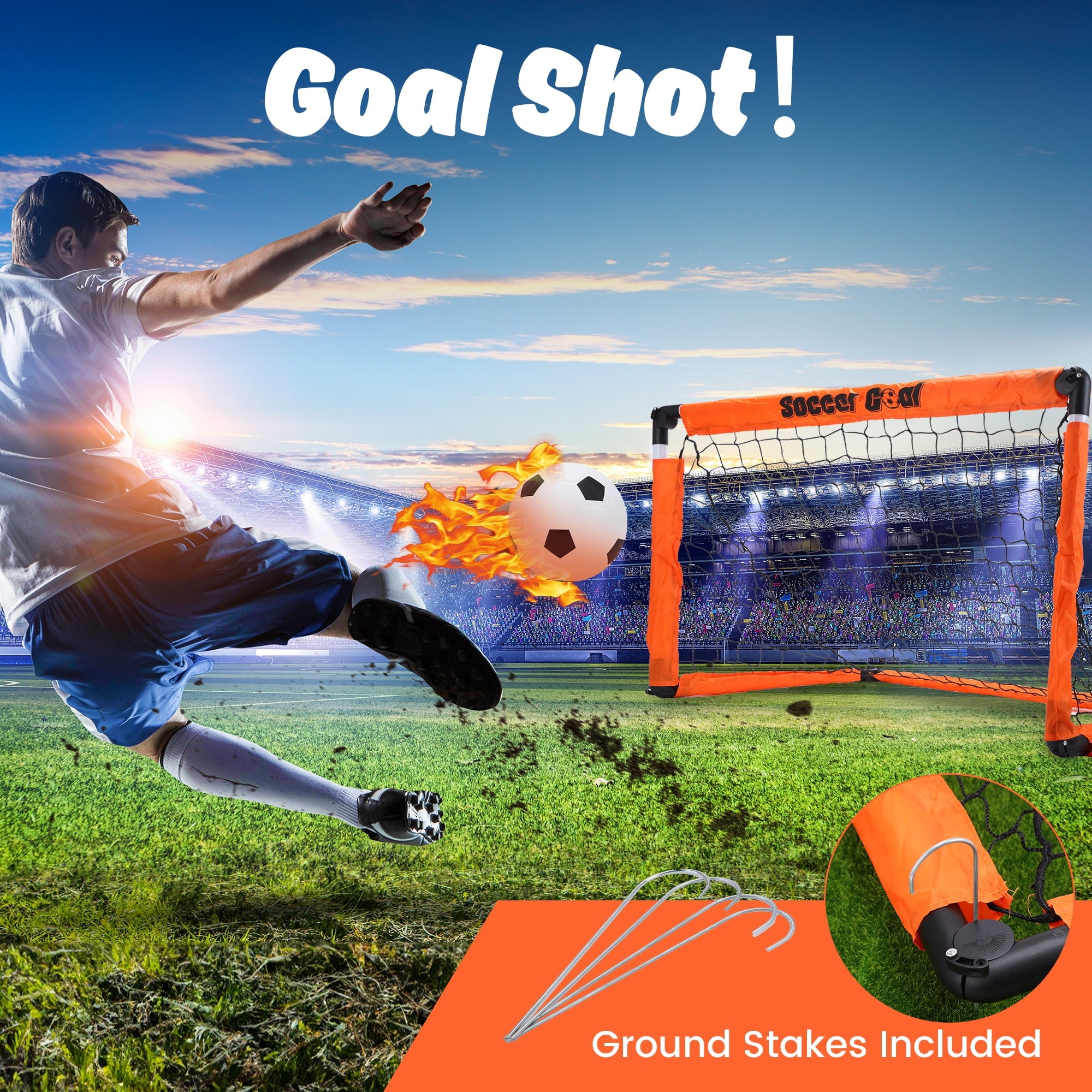 Soccer Goal for Kids, Soccer Nets for Kids Ages 4 8, Portable Soccer Goal Training Equipment, Perfect Indoor Outdoor Sport Game