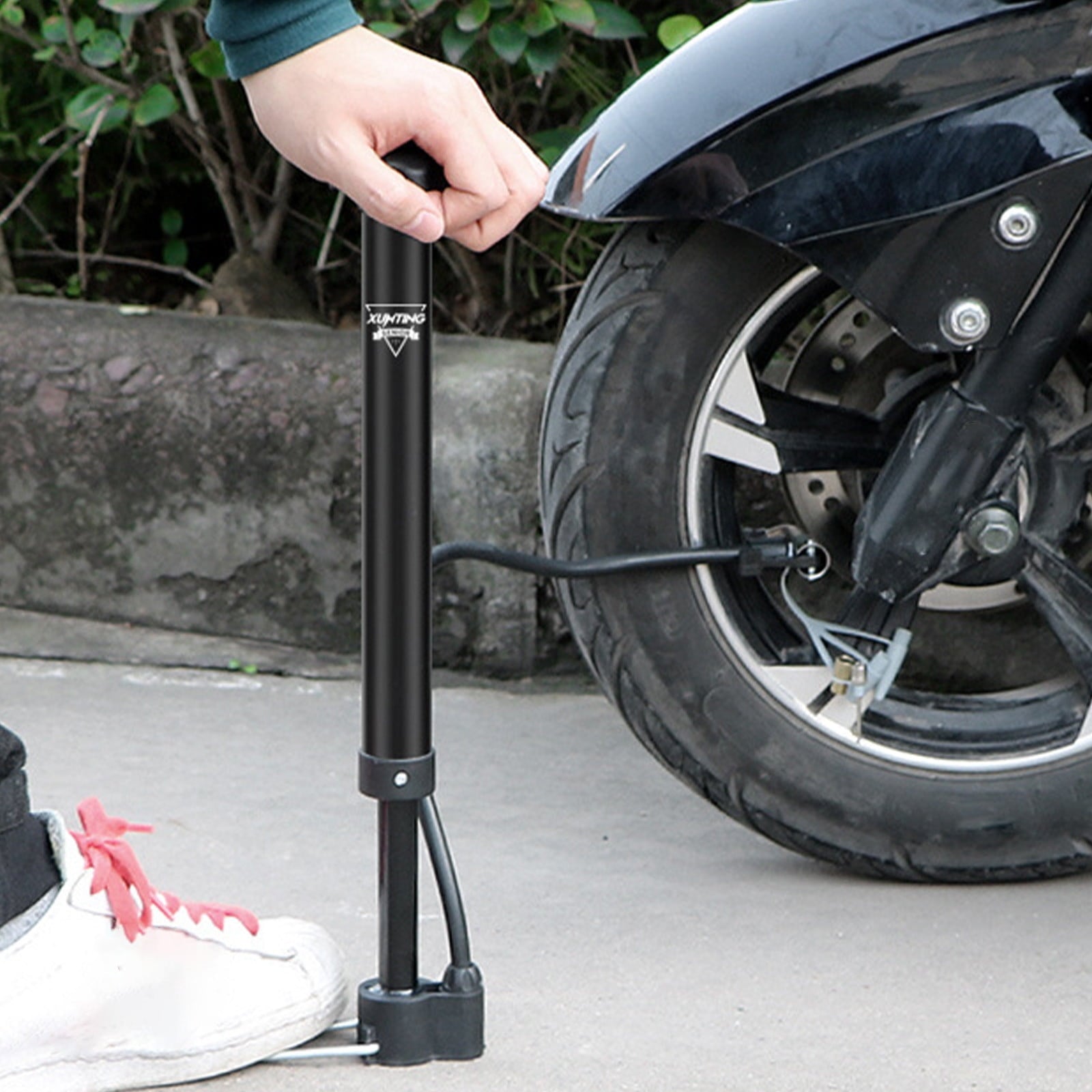 Bike Pump Portable,Bike Tire Inflator,Bicycle Hand Air Pump with 3 Auxiliary Nozzle,Ball Pump Inflator Bicycle Floor Pump Suitable for Baby Stroller Tires,Balls,Road and Mountain Bikes