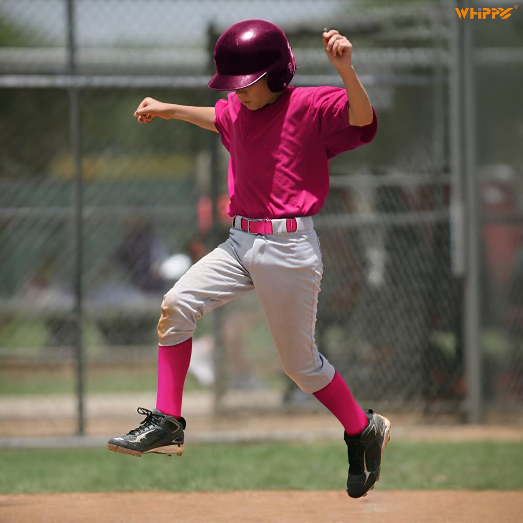 WHIPPY Baseball Belt and Socks Combo for Youth Boys Girls Softball Belt Adjustable Elastic Belt for Kids Children