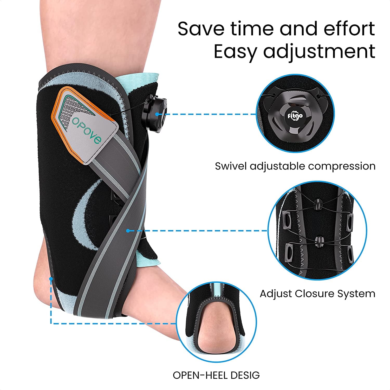 Ankle Support Brace for Women and Men’s Sprained Ankle with Stabilizers, Adjustable Knob Ankle Brace for Plantar Fasciitis and Tendonitis(S, Black)