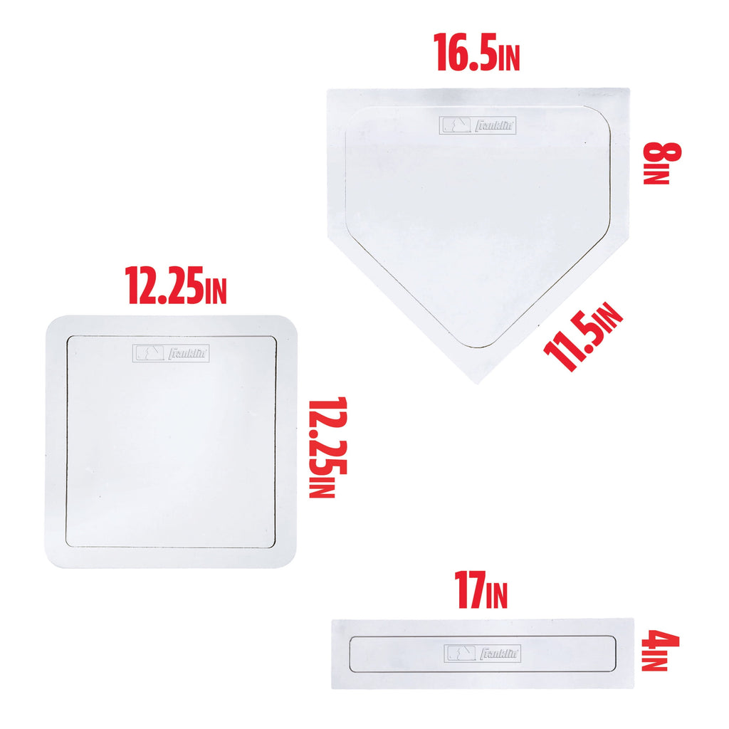 Franklin Sports Baseball Base + Plate Set - Throw Down Baseball + Kickball Rubber Bases