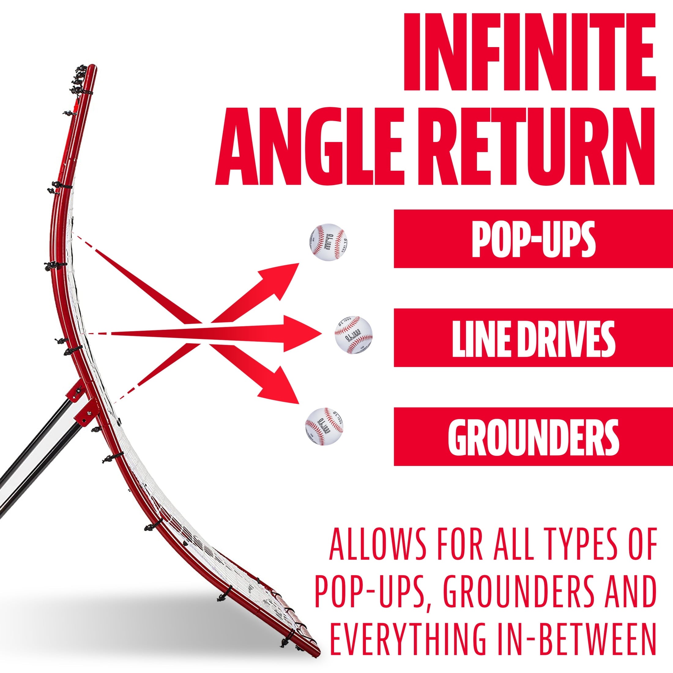Franklin Sports MLB Deluxe Baseball Rebounder + Pitchback Net - 68" x 48"
