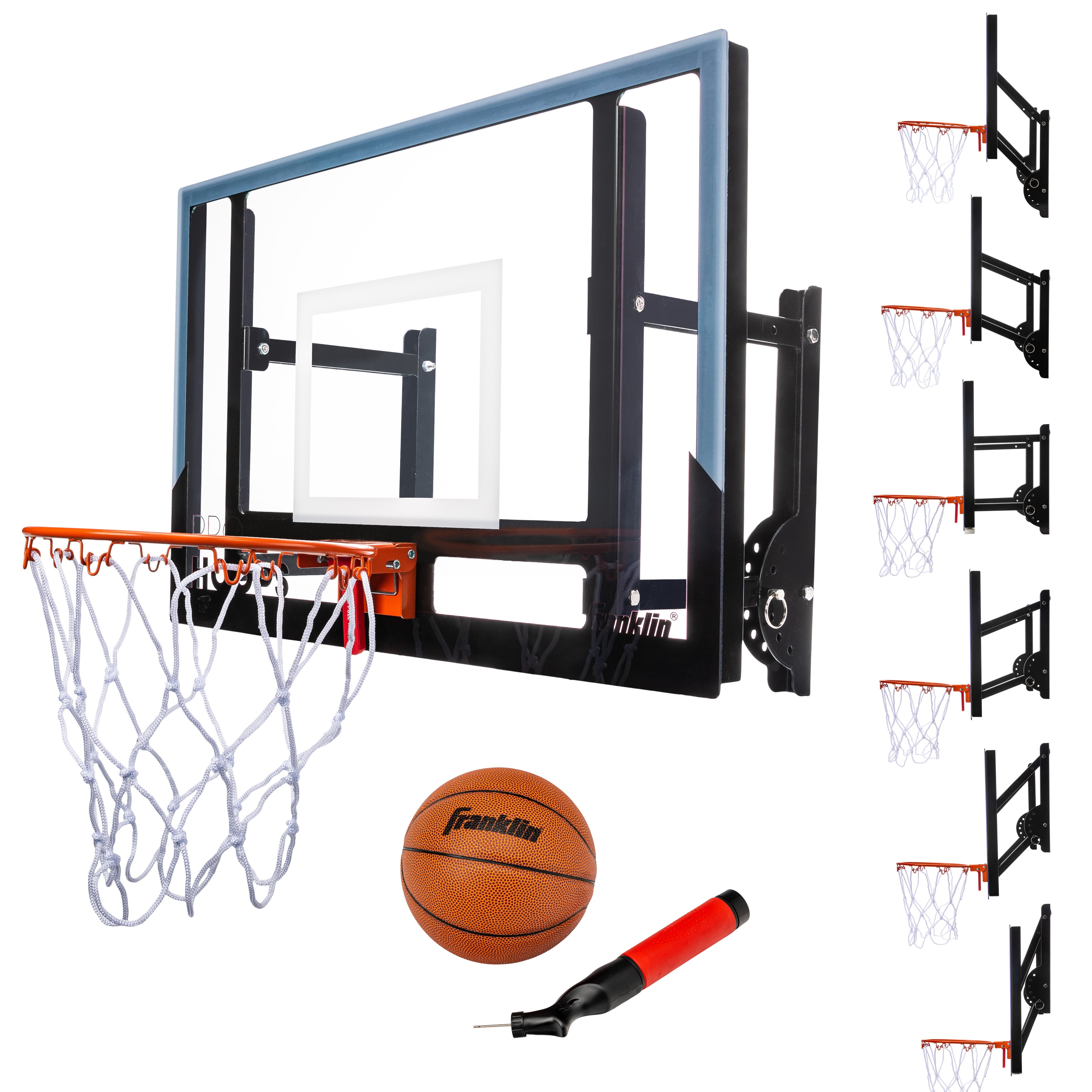 Franklin Sports Wall Mounted Mini Basketball Hoop Shatter Resistant Backboard Adjustable Height