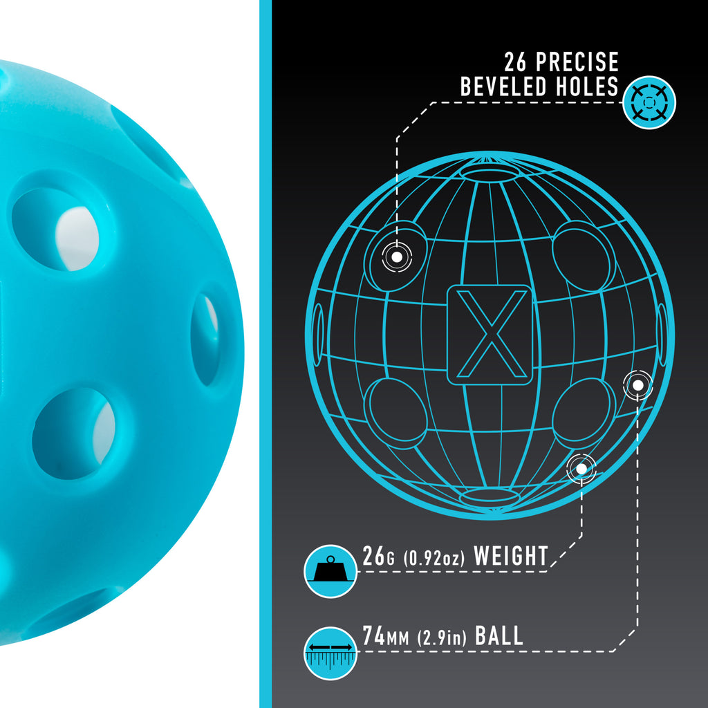 Franklin Sports X-26 Official Indoor Pickleballs - Bulk 100 Pack - Blue