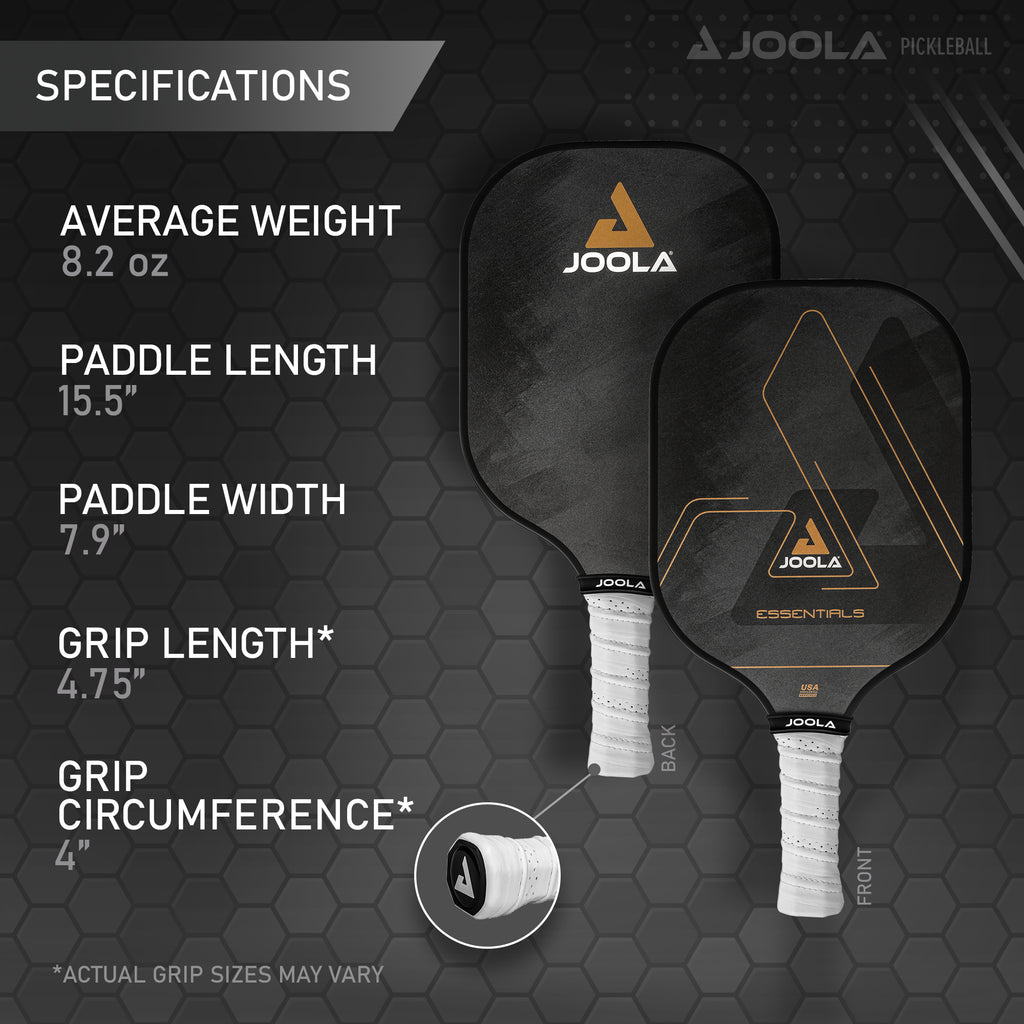 JOOLA Essentials Pickleball Paddle, Fiberglass, USAPA Approved, Black