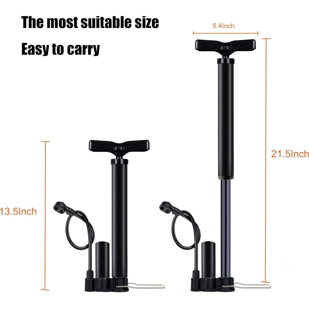 Bike Pump, Air Bicycle Pump Inflator for Presta and Schrader Valve Tire Ball Bike Portable Pumps 160PSI & 11BAR