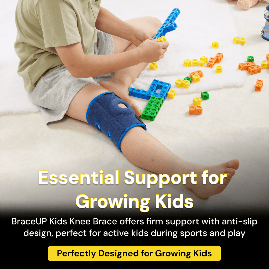BraceUP Kids Knee Brace for Boys and Girls – Adjustable Youth Fit for Pain Relief (S)