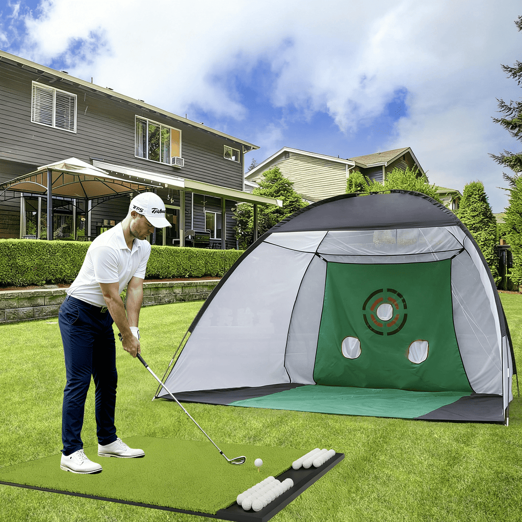 OKESAM 5x4 Feet Golf Mat with Ball Tray, Thickening Artificial Turf for Hitting, Driving, Chipping