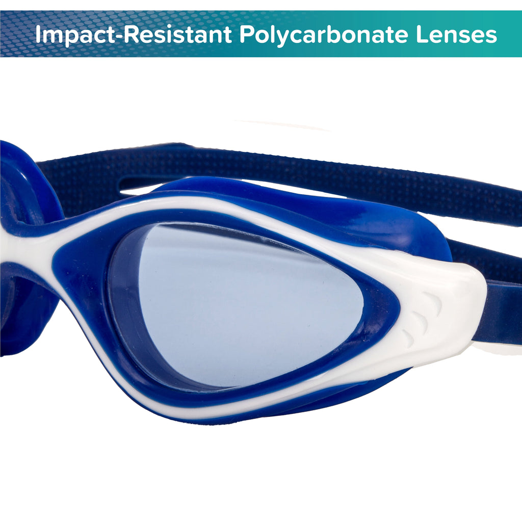 Aqua Dolfino Performa Latex-Free Swim Sport Goggle for Adults, Blue