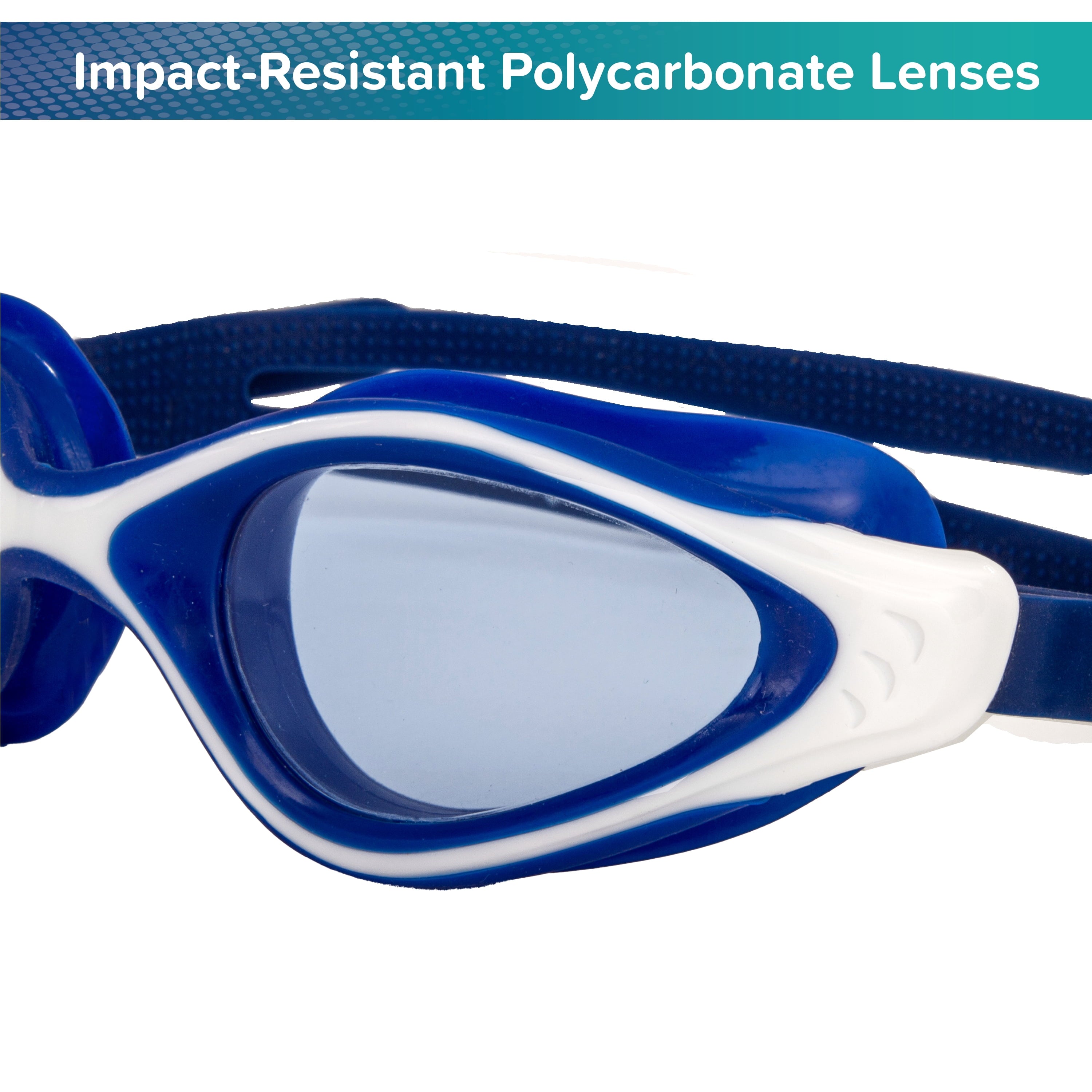 Aqua Dolfino Performa Latex-Free Swim Sport Goggle for Adults, Blue