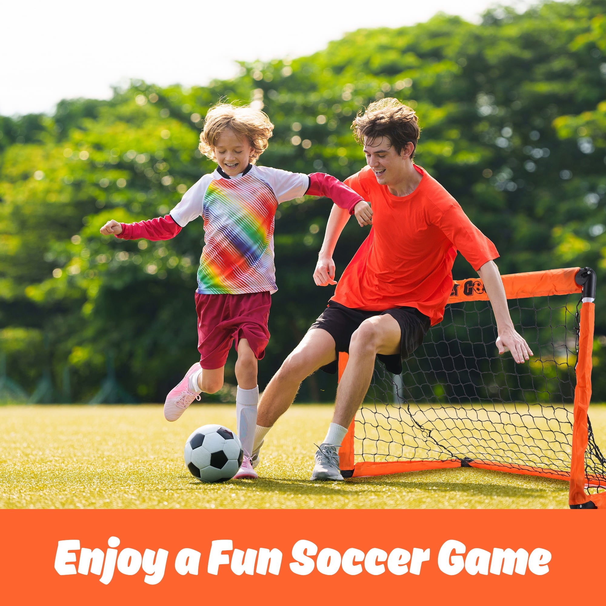 Soccer Goal for Kids, Soccer Nets for Kids Ages 4 8, Portable Soccer Goal Training Equipment, Perfect Indoor Outdoor Sport Game